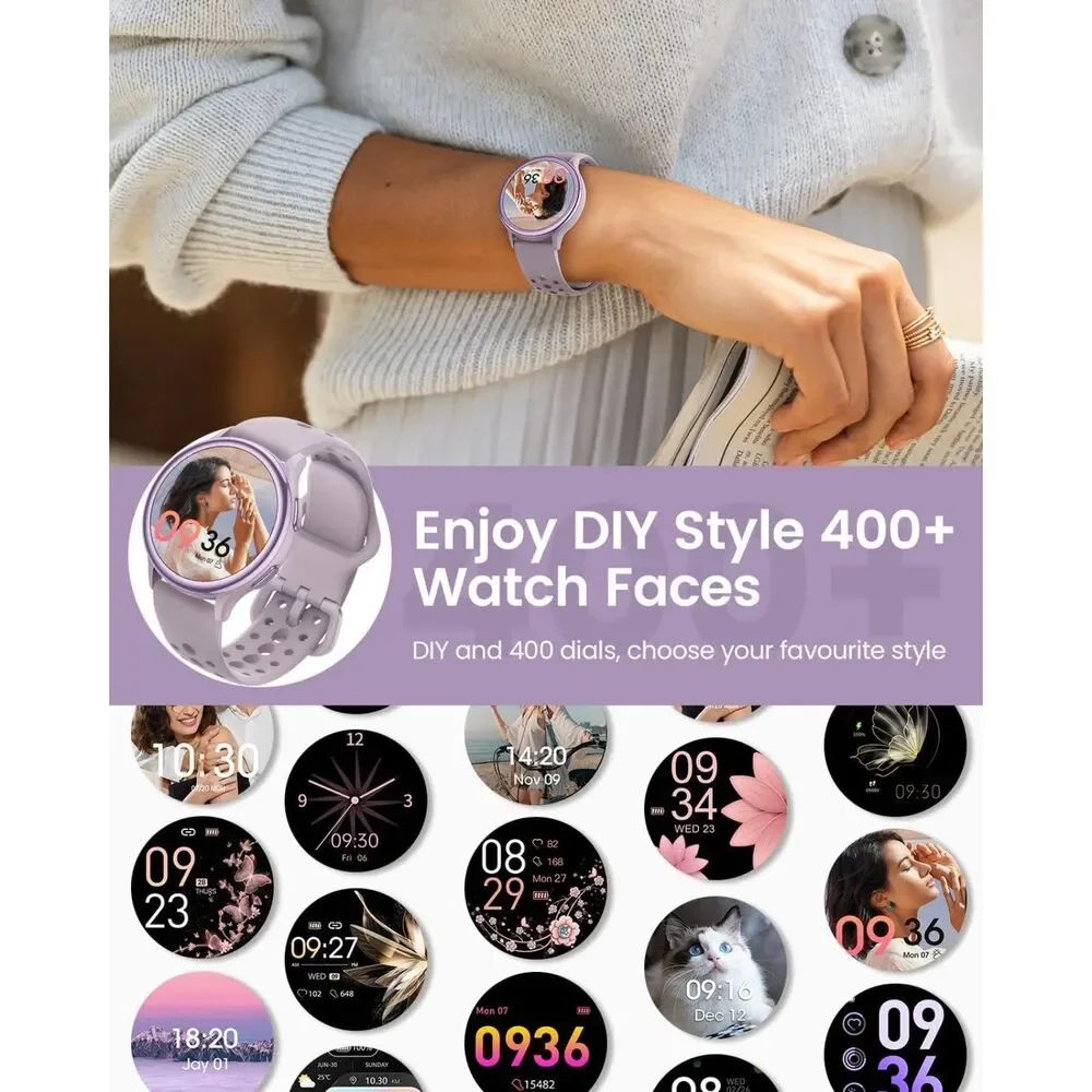 Smart Watches for iPhone/Android,1.27'' AMOLED Screen Fitness Tracker